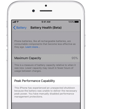 Az iPhone akkumulátor állapotának ellenőrzése iOS 11.3 használatával