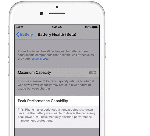 Preverjanje stanja baterije iPhone z operacijskim sistemom iOS 11.3