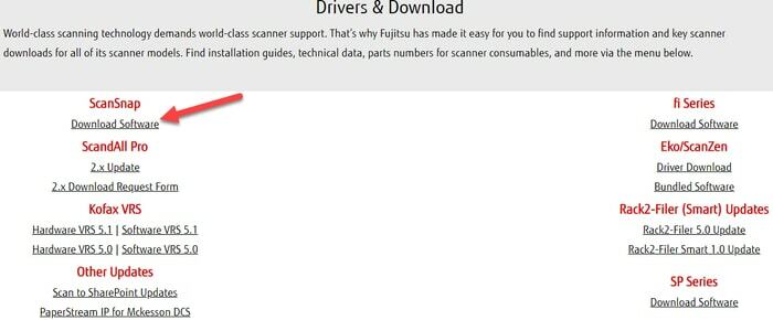 Изтеглете софтуера ScanSnap