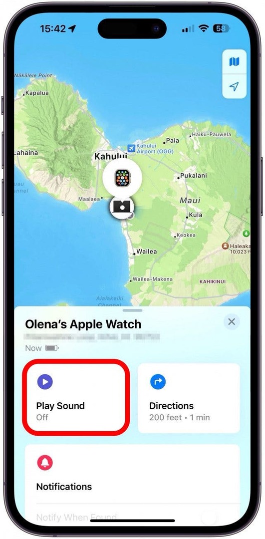 Utilizați trucul secret FindMy și încercați să redați un sunet pe Apple Watch.