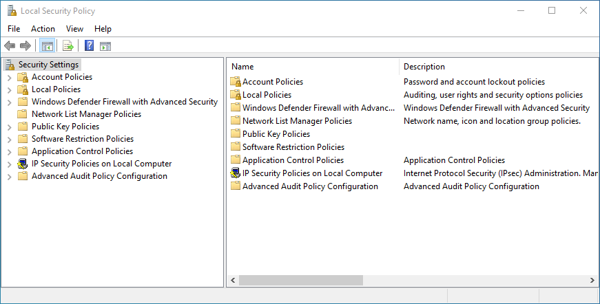 כלי השירות של מדיניות האבטחה המקומית של Windows Tools