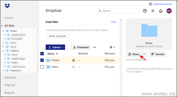 partajați fișiere mari dropbox