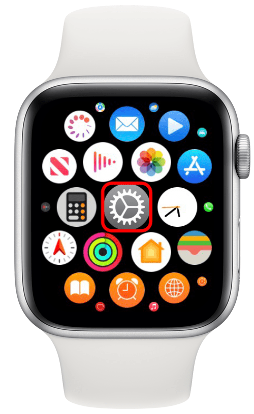 „Apple Watch“ atidarykite „Nustatymų“ programą.