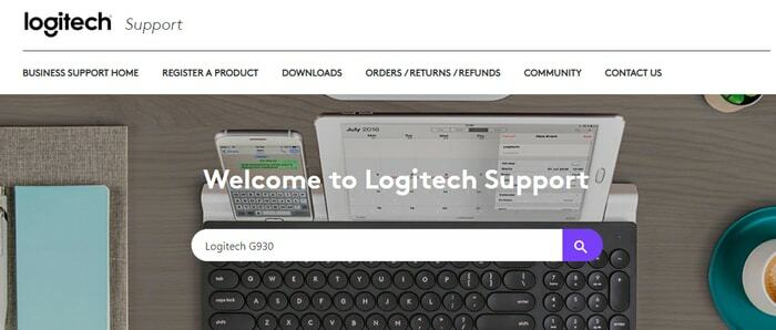 اكتب Logitech G930 داخل مربع البحث