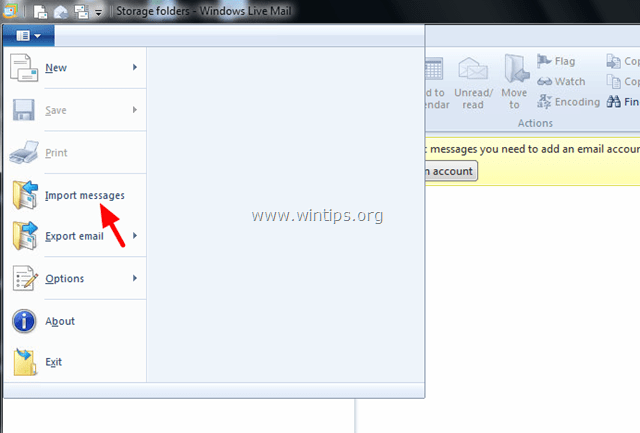 importuj Outlook Express do Windows Live
