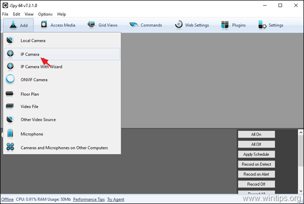 IP kamera Connet Network iSpy