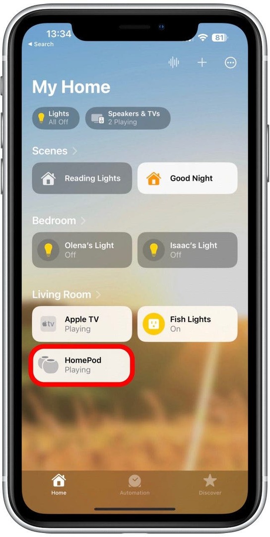 Klepnite na HomePod alebo skupinu HomePodov.