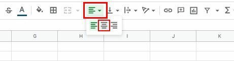 Text in Google Sheets zentrieren