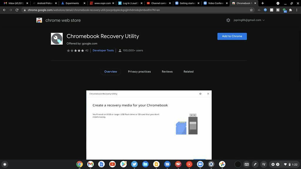 Gjenopprettingsverktøy for Chrome OS i Chrome-butikken