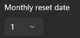 Щомісячна дата скидання