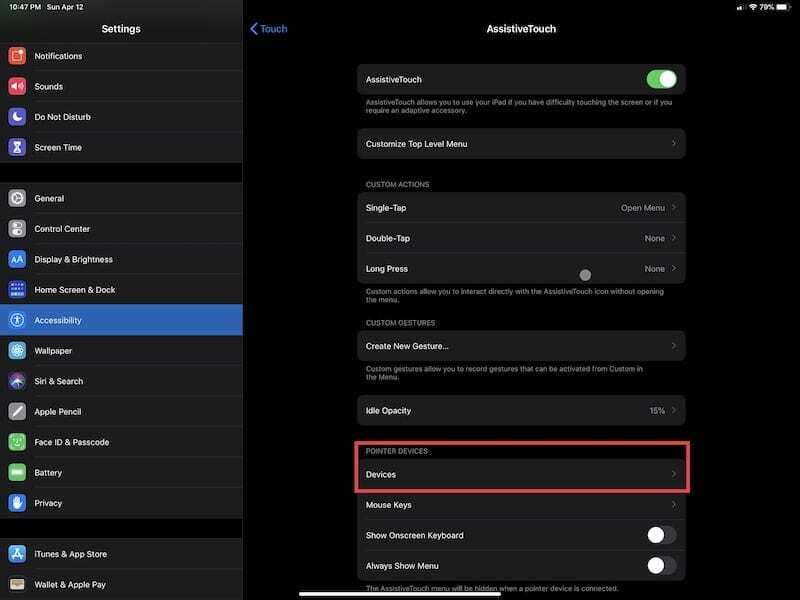 აირჩიეთ Devices AssistiveTouch