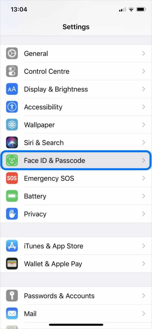 Face ID & Passcode iPhone-Einstellungen