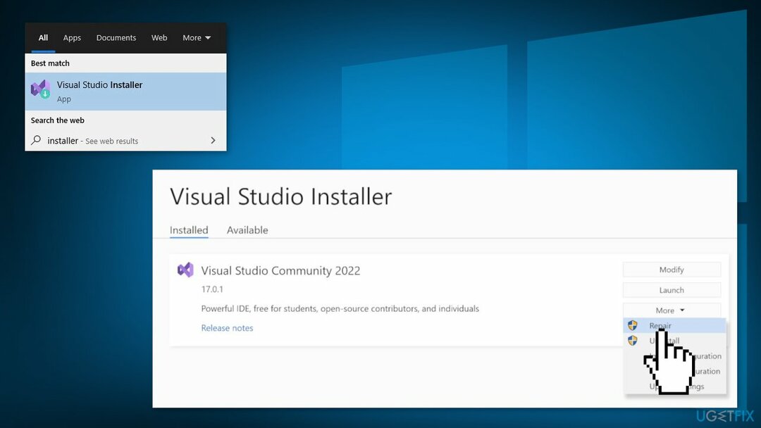 Visual Studio 복구