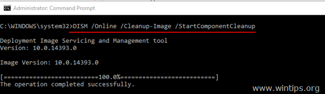 DISM Online Cleanup-Bild StartComponentCleanup