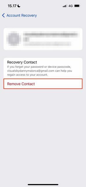 quitar contacto en ios