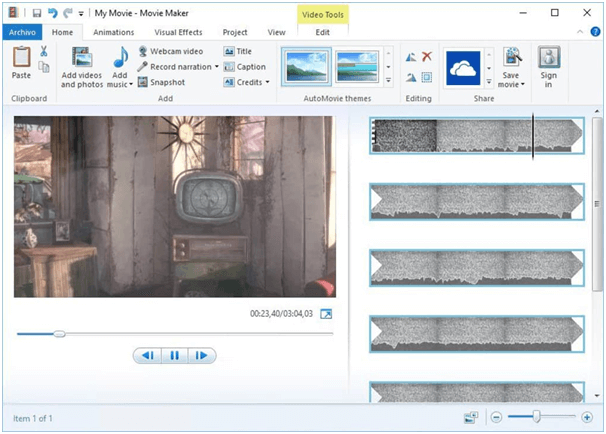 Windows Movie Maker - საუკეთესო GoPro რედაქტირების პროგრამული უზრუნველყოფა