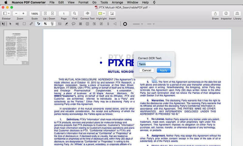 Nuance PDF Converter สำหรับ Mac
