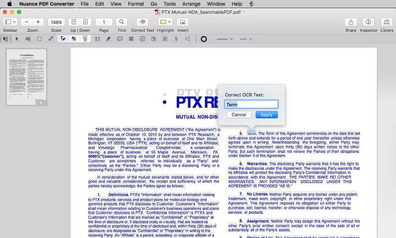 Nuance PDF Converter pentru Mac