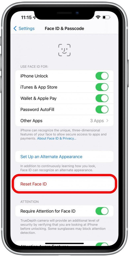 Gezichts-ID resetten op je iPhone