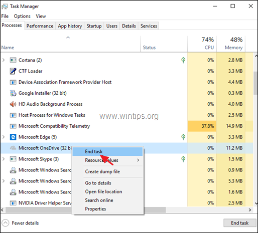 Jak opravit problémy s OneDrive v OS Windows 1087.