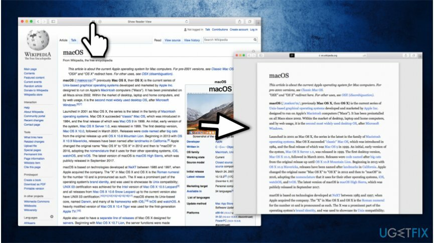 Povolte Reader View v Safari