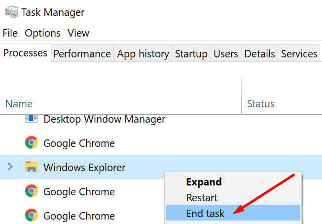 Windows Explorer-ის გამორთვა
