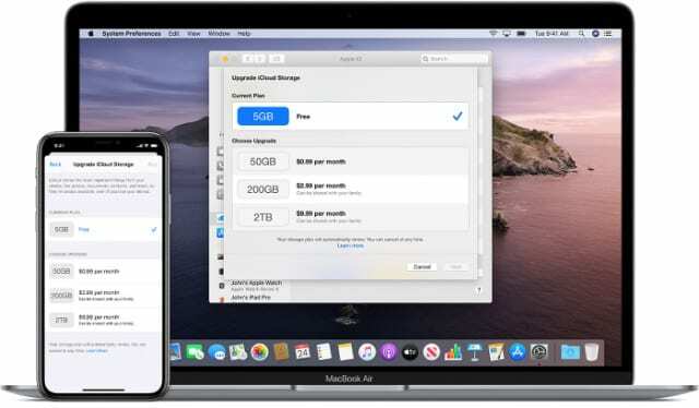תוכניות תמחור של iCloud באייפון וב-Mac