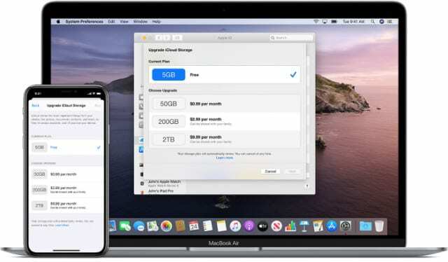 iCloud-Preispläne auf iPhone und Mac