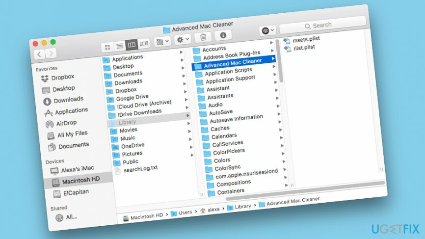 Manuāli izdzēsiet Advanced Mac Cleaner