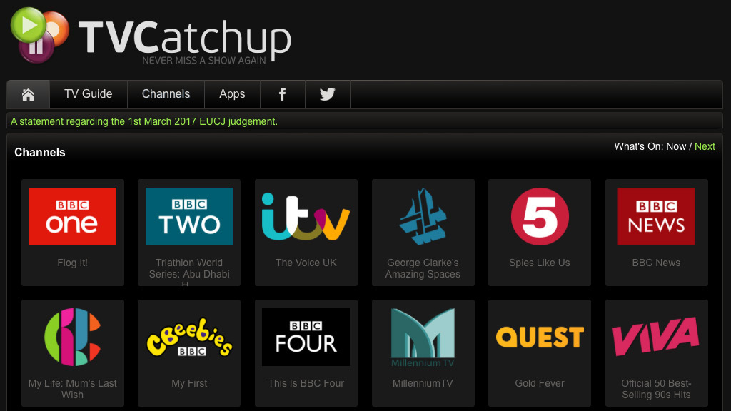 TVCatchup - Sitio de transmisión de deportes en vivo