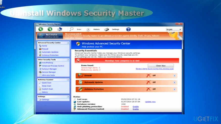 Windows Security Master pelottelee käyttäjiä väärillä hälytyksillä