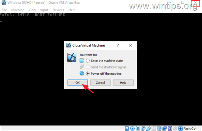 virtualbox ausschalten