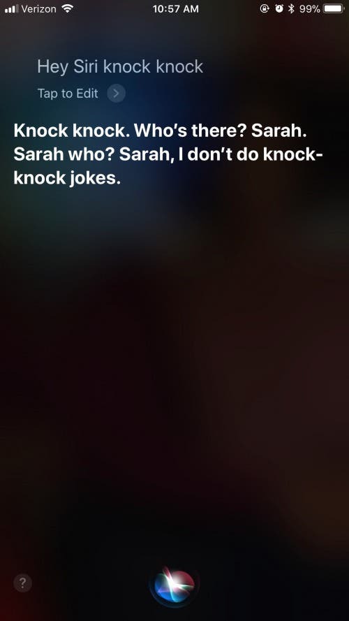 pregúntale a Siri un chiste toc-toc
