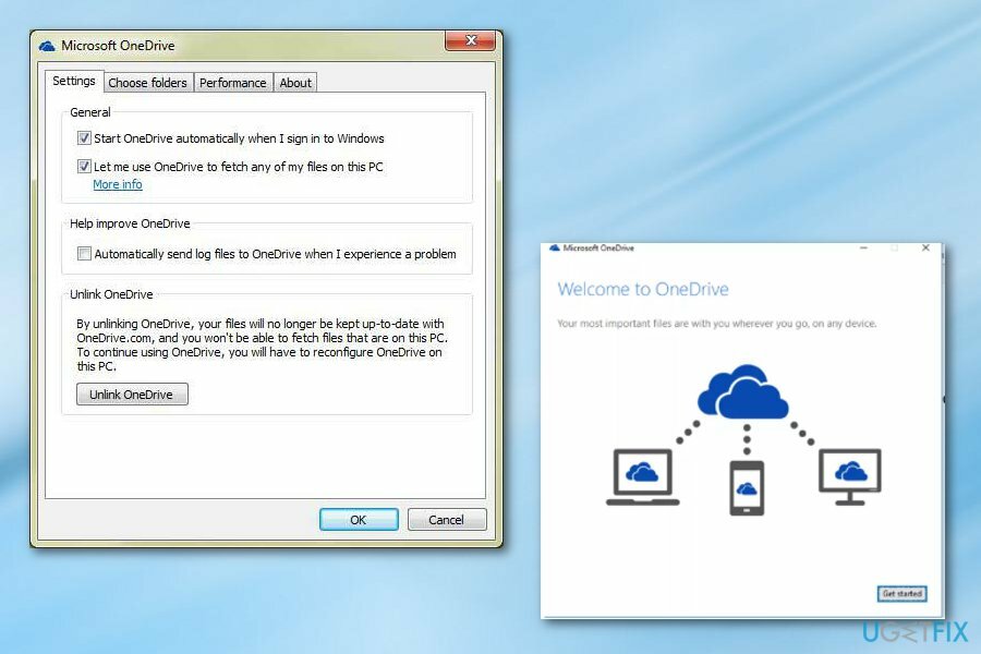 Metoda de deconectare OneDrive 