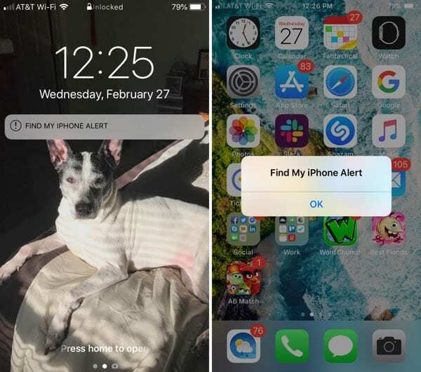 Avvisi Trova il mio iPhone