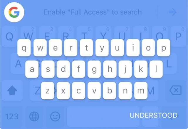 Tipkovnica Gboard na iPhonu.