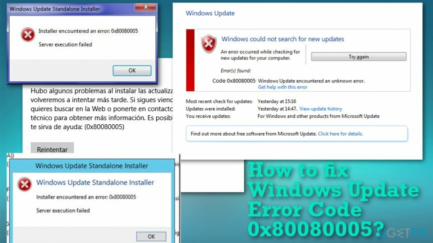 Veakood 0x80080005 opsüsteemis Windows 10