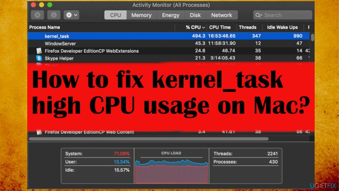 kernel_task corrección de uso elevado de CPU