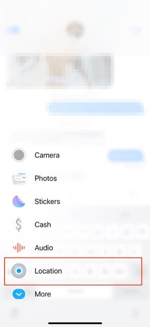 Wählen Sie in iOS 17 die Registerkarte „Standort“.