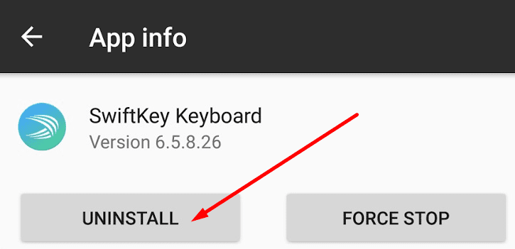 הסר את ההתקנה של microsoft swiftkey app.jpg