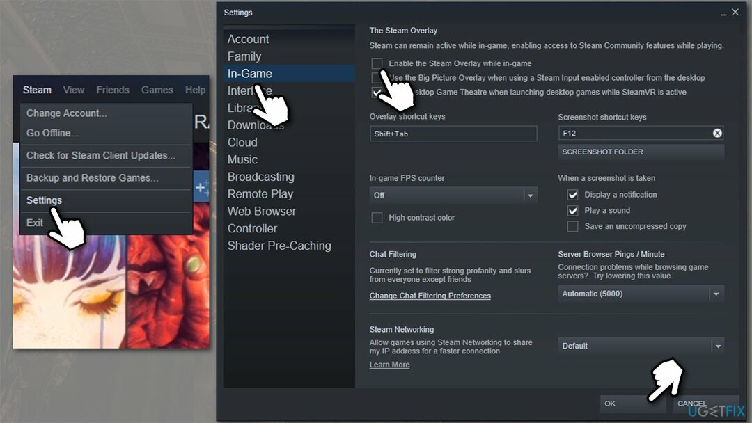 A Steam fedvény letiltása