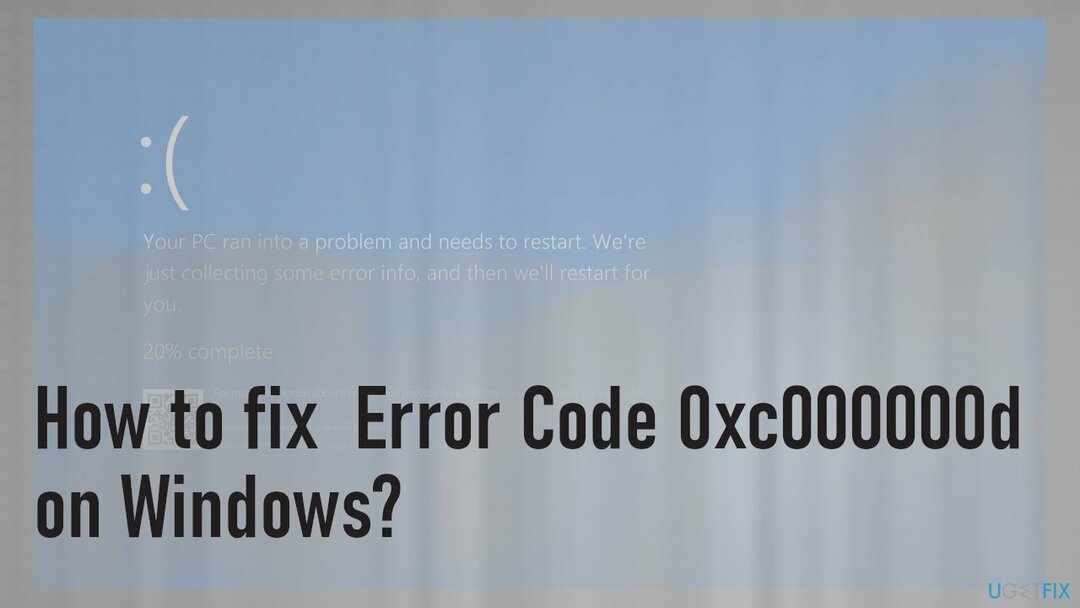 오류 코드 0xc000000d