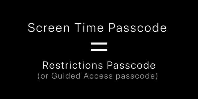 Bildschirmzeit-Passcode ist Ihr älterer Restriktions-Passcode