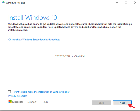 Installeer Windows 10