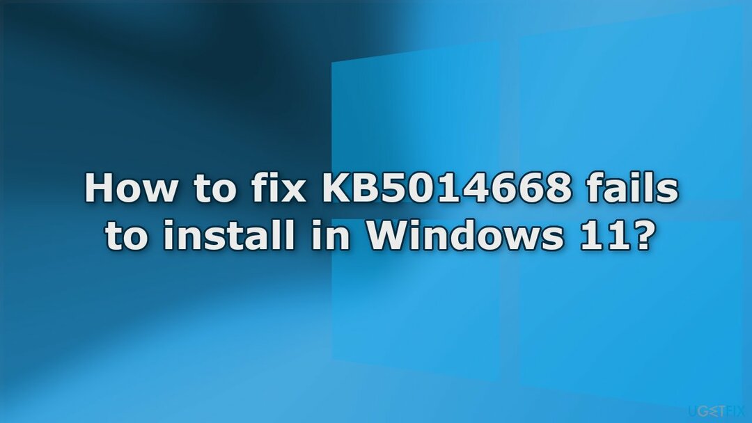 KB5014668을 수정하는 방법이 Windows 11에 설치되지 않습니다.