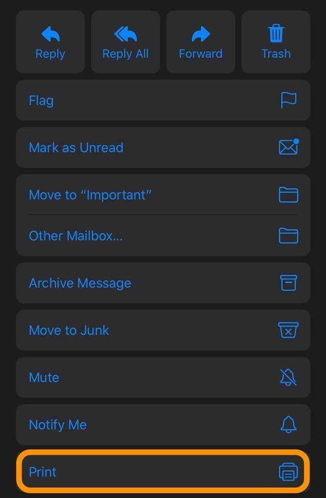 Aktionen der Mail-App-Antwortschaltfläche