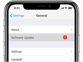 Software-Update-Option in den iPhone-Einstellungen