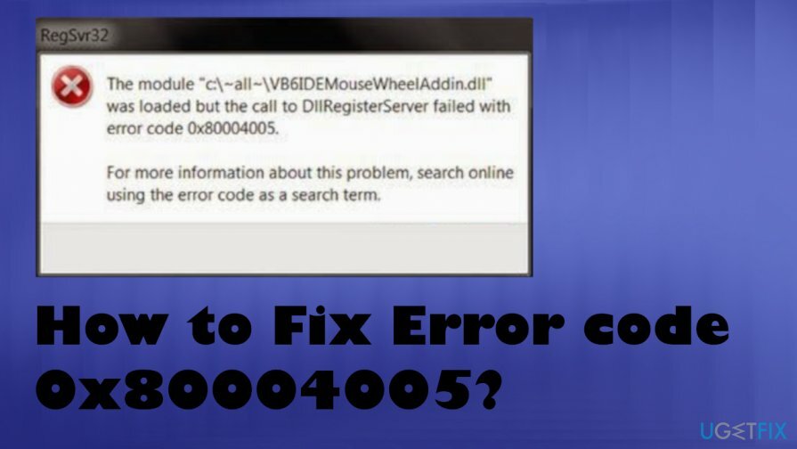 A 0x80004005 hibakód kijavítása