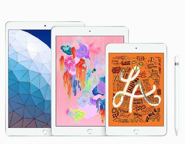 iPad, iPad Air et iPad mini avec un Apple Pencil.