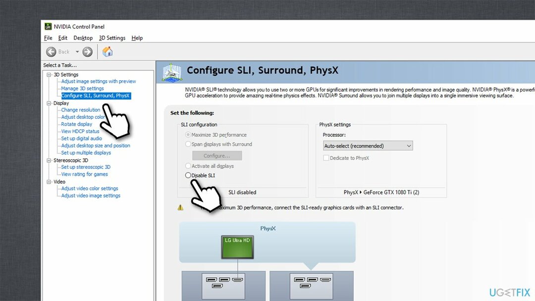 Deshabilitar SLI a través del panel de control de Nvidia